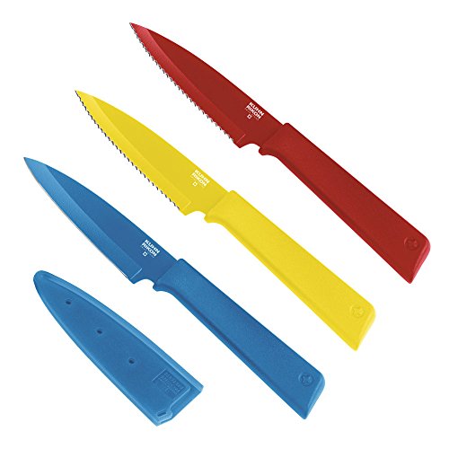 Нож малый гладкое лезвие Kuhn Rikon Colori (голубой)