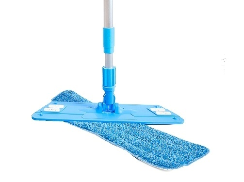 Швабра с насадкой для влажной уборки "ECO STANDART" (голубой)