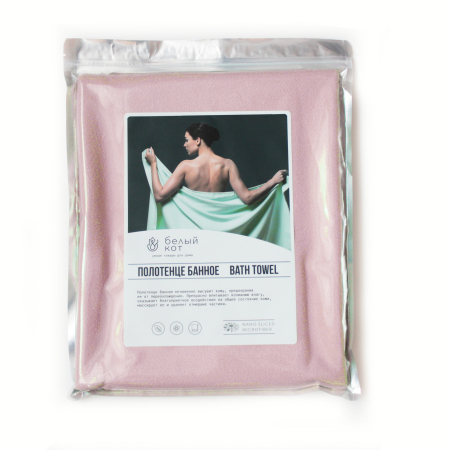 Полотенце банное 80х150 см, розовое