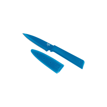 Нож малый зубчатое лезвие Kuhn Rikon Colori (голубой)