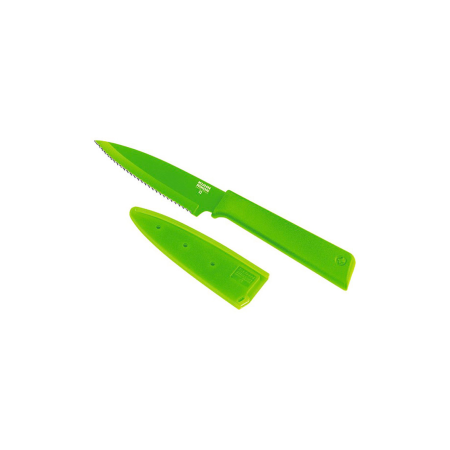 Нож малый Kuhn Rikon Colori зубчатое лезвие, зеленый
